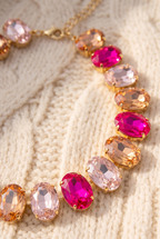 Jane Pink Radiance Crystal Necklace, Detail