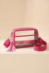 Joanna Cross Body Camera Bag, Fuchsia still life