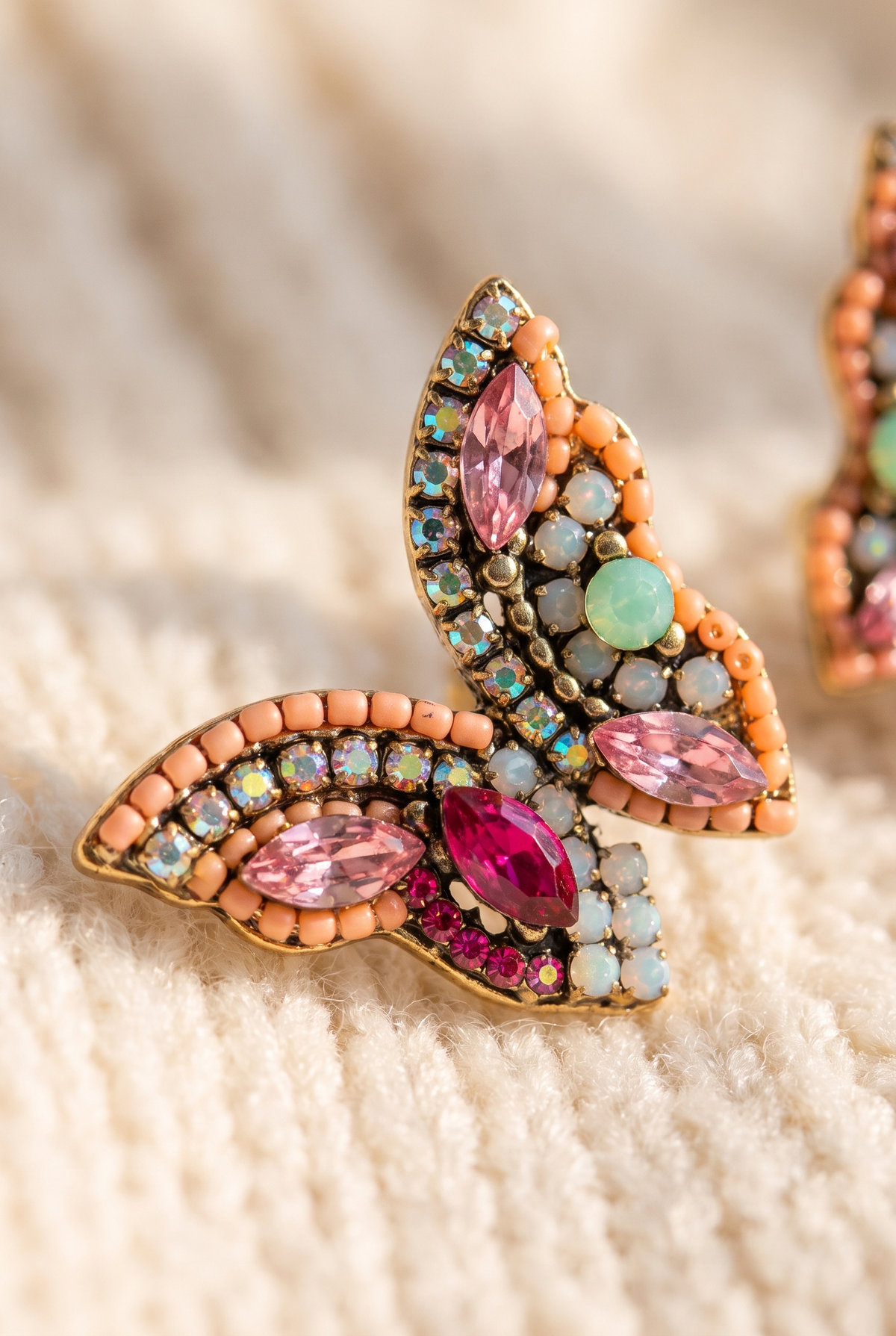 June Butterfly Earrings, Detail