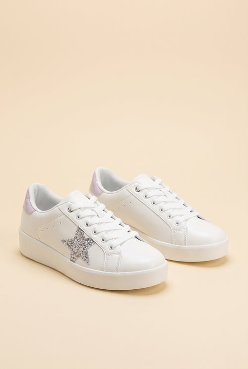 Let Her Go Starry Glitter Star Detail Sneakers, Still life