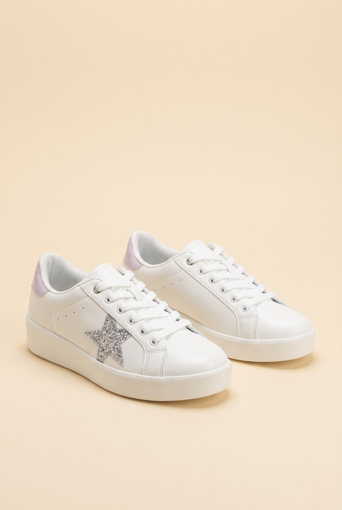 Let Her Go Starry Glitter Star Detail Sneakers, Still life