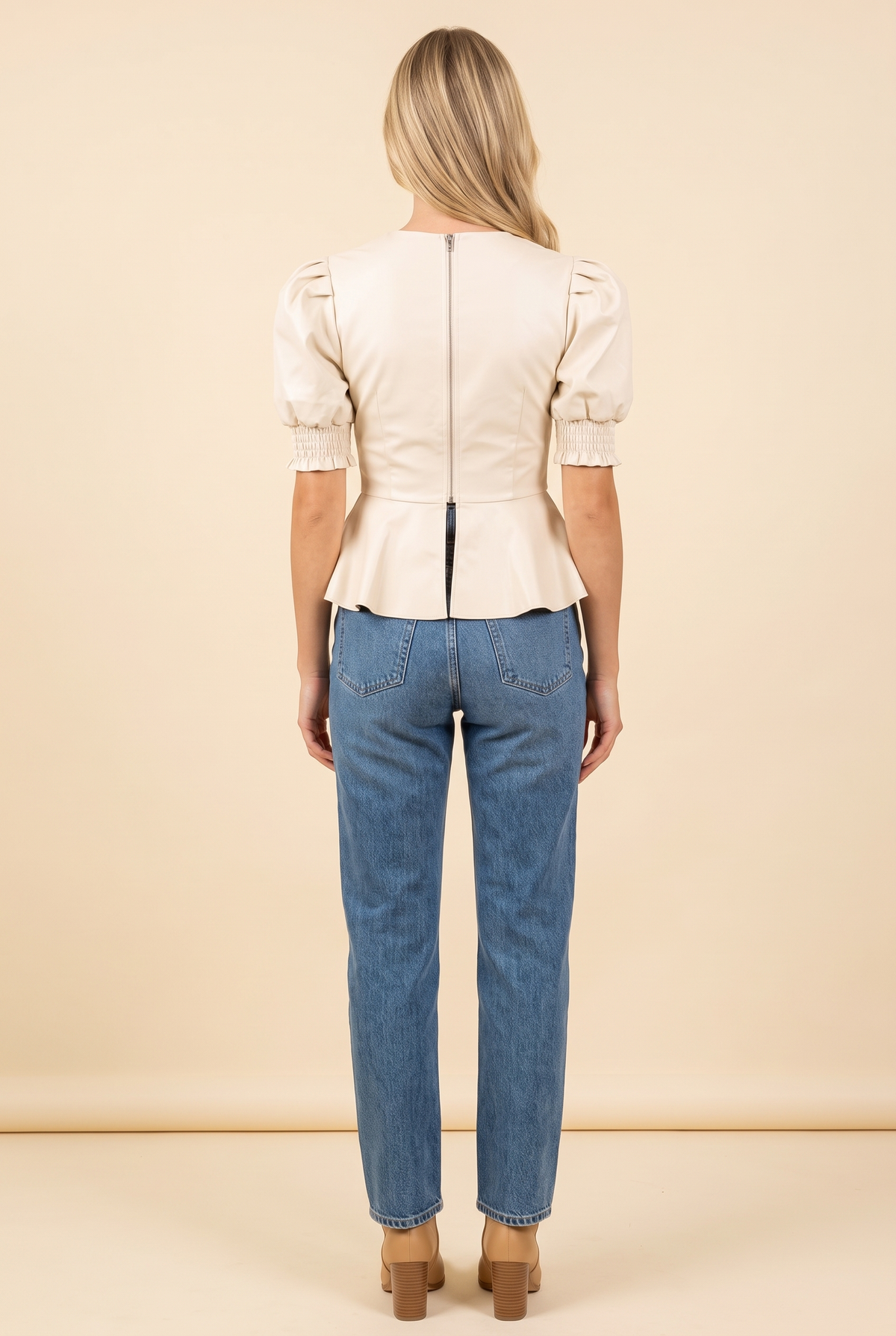 Let's Get It On Top Faux Leather Top, Back