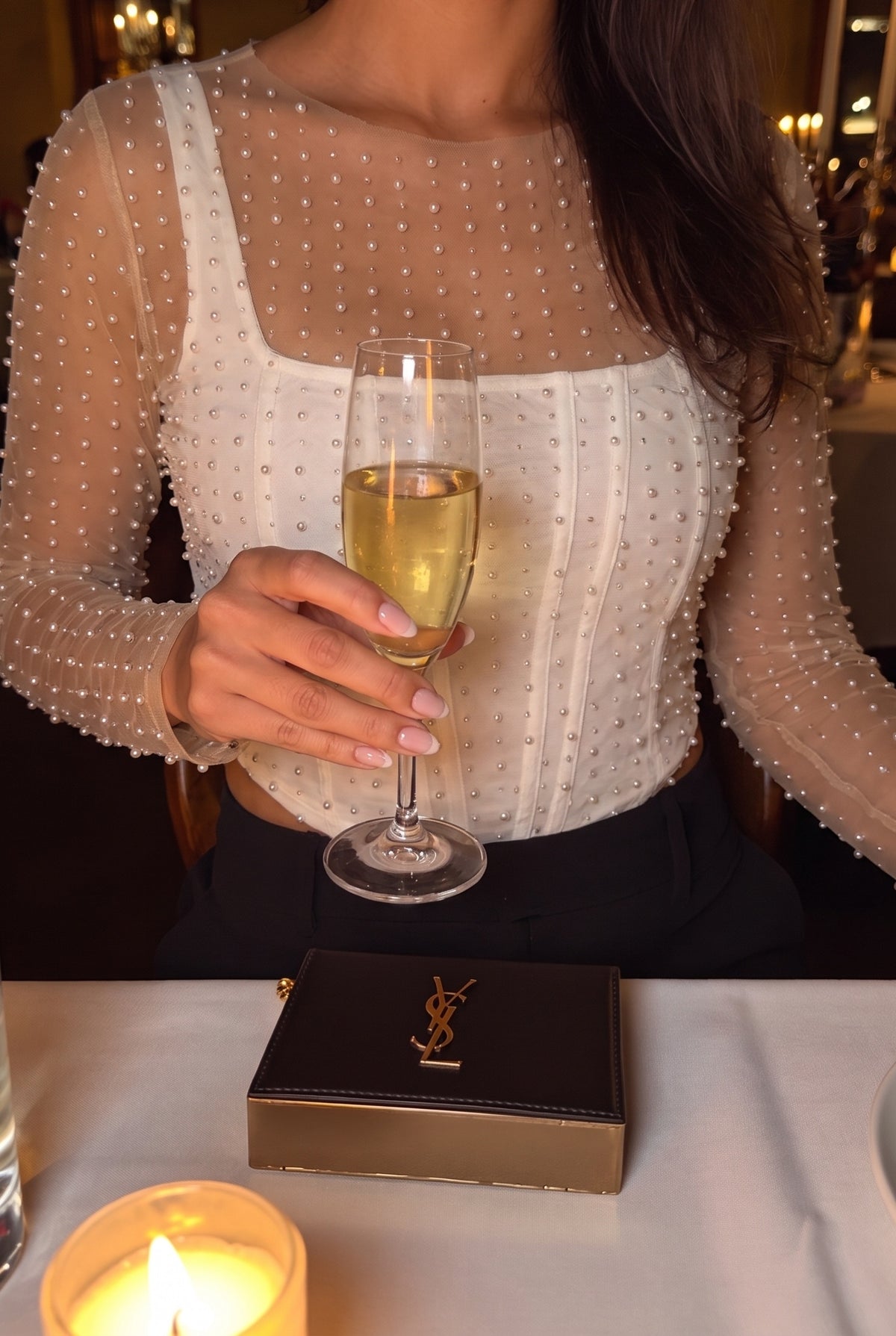 Look At Her Pearl Radiance Mesh Top, Lifestyle