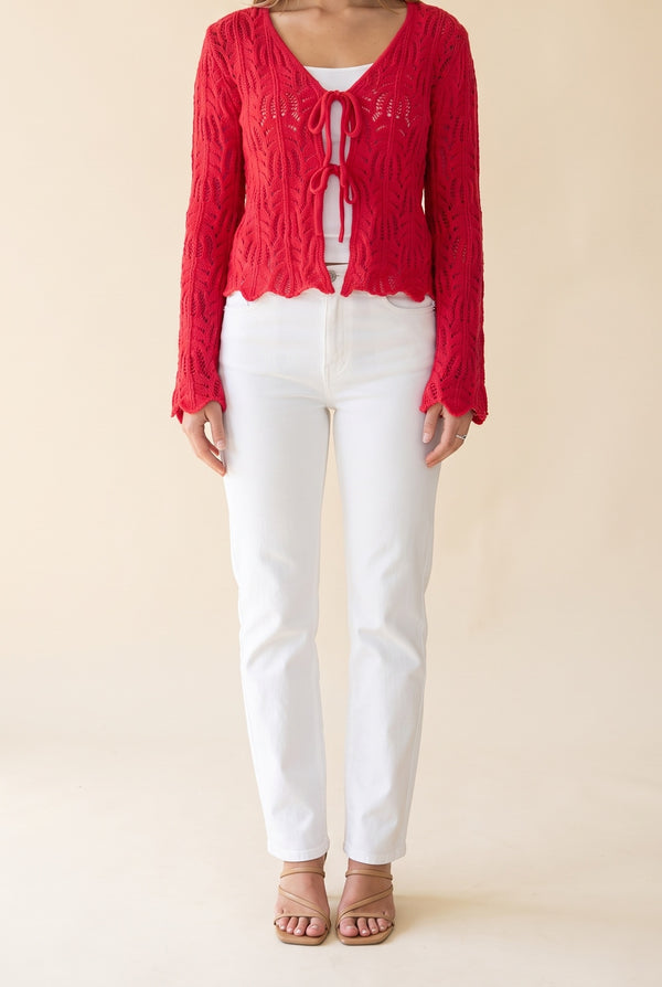 My One True Love Front Tie Knit Cardigan, Front