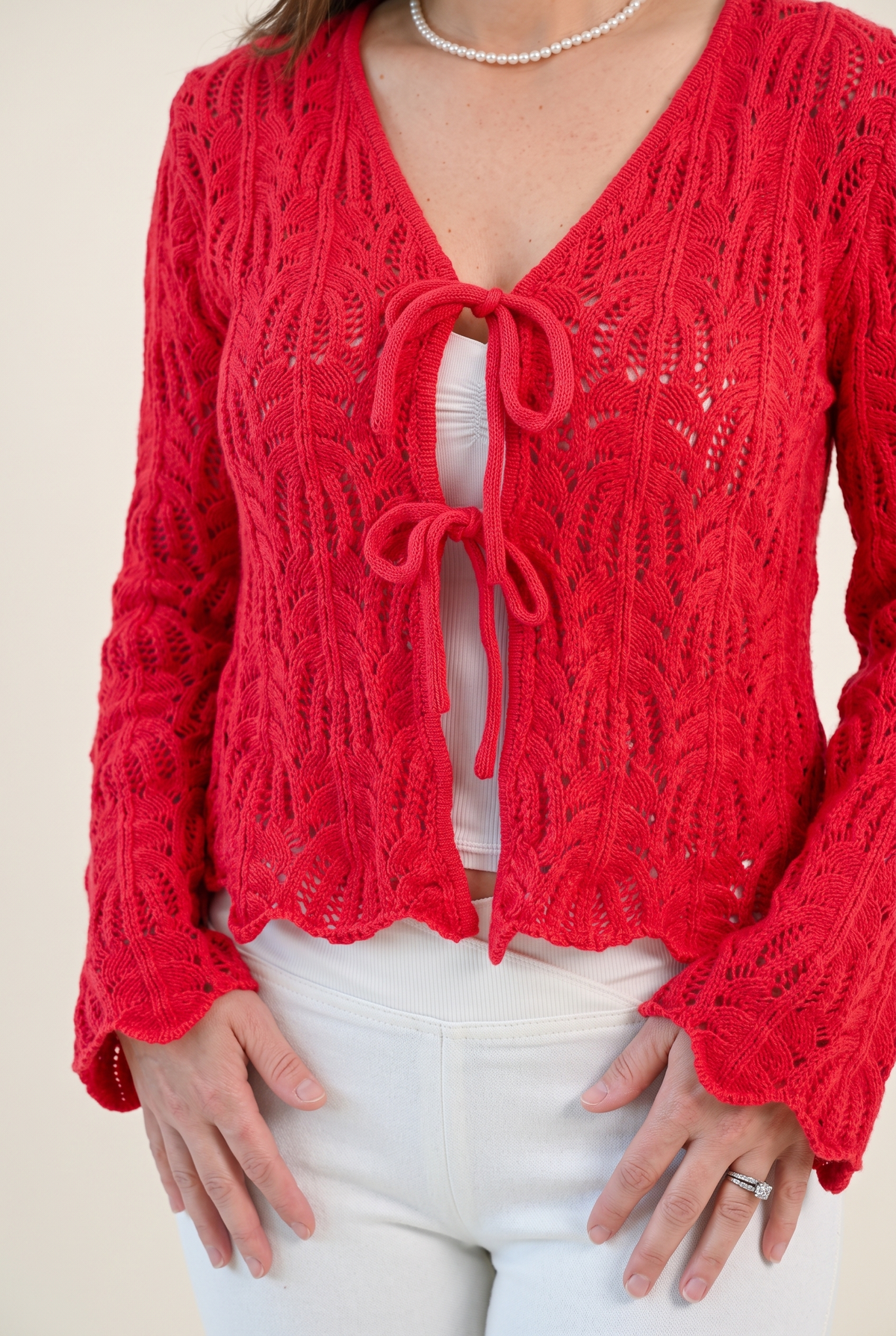 My One True Love Front Tie Knit Cardigan, Macro