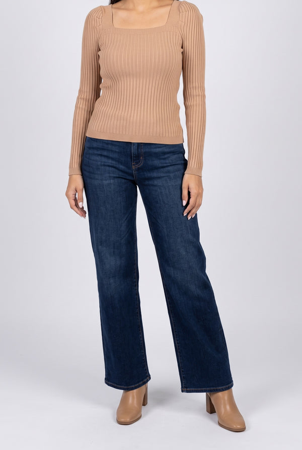 My Way Square Neck Sweater, Front