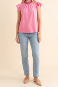 Now And Then Tie Back Suede Top, Front