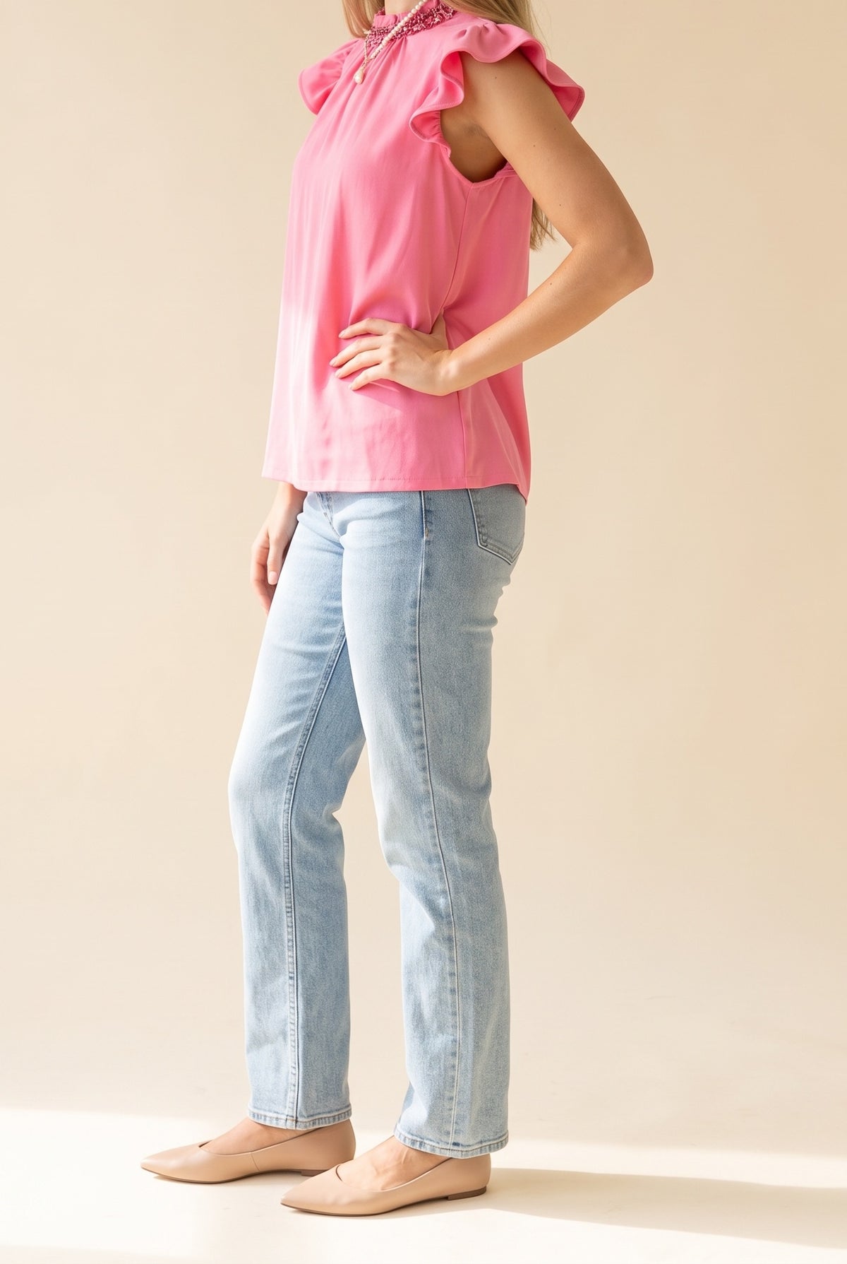 Now And Then Tie Back Suede Top, Side