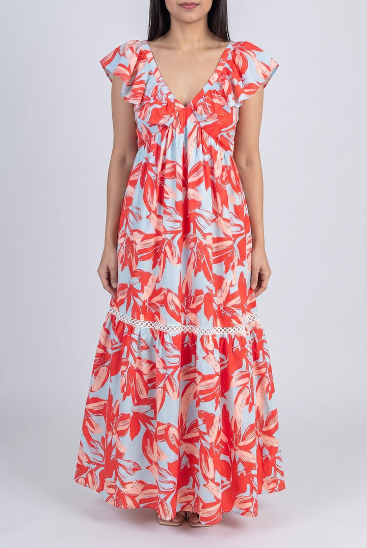Painted The Sky Floral Maxi Dress, Front