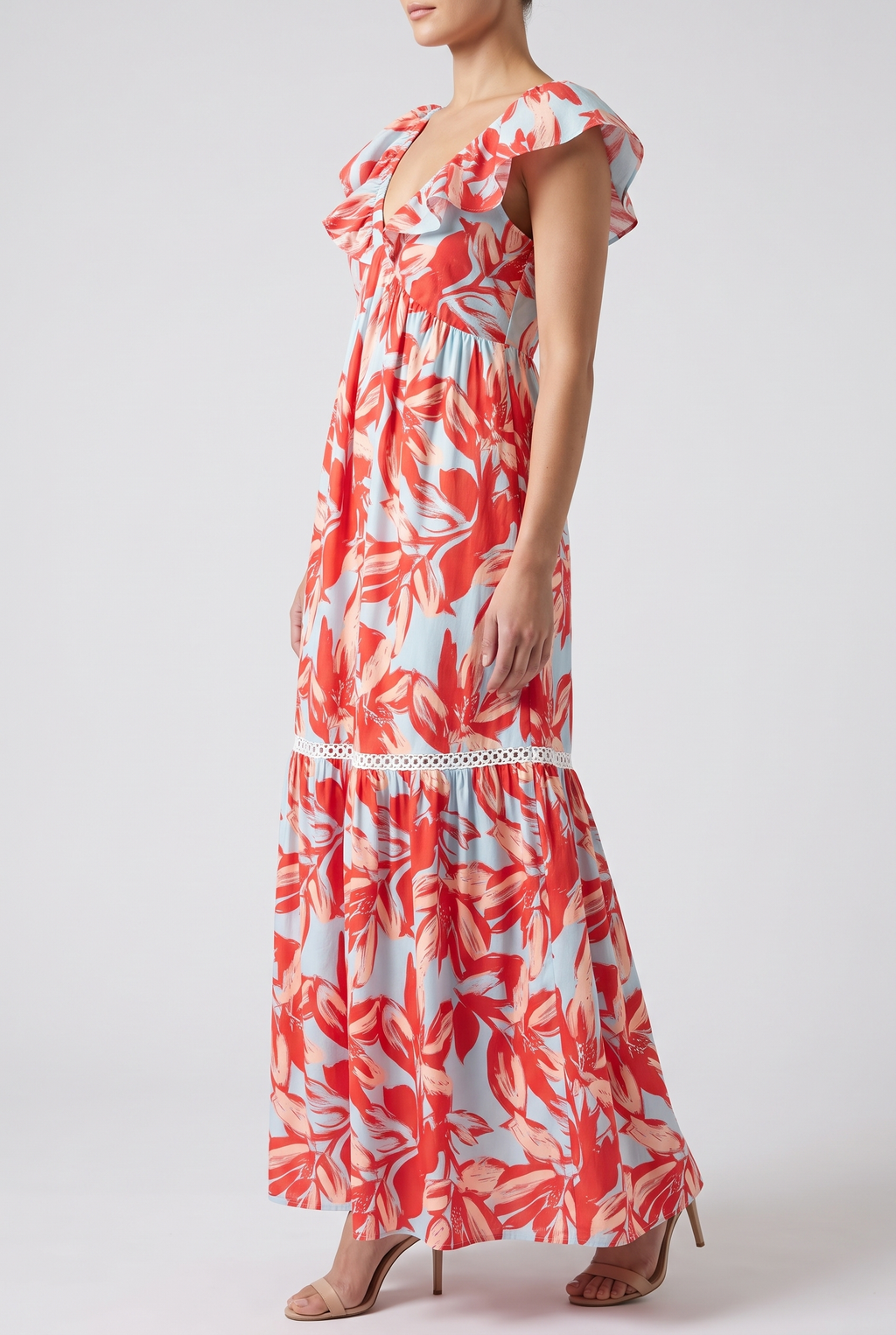 Painted The Sky Floral Maxi Dress, Side