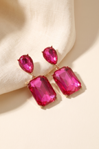 Poppy Square Crystal Drop Earrings, Still life