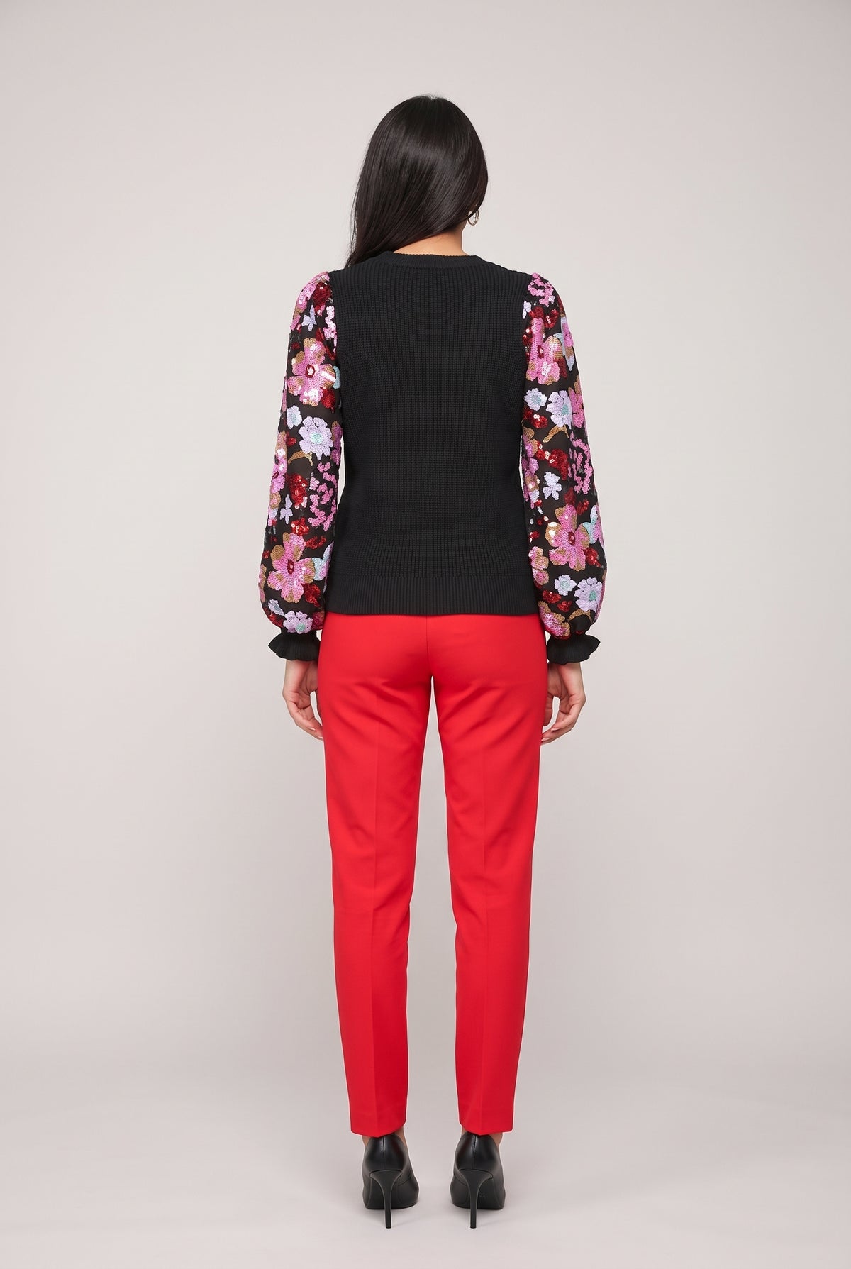 Right Next To You Sequin Sleeve Sweater, Back