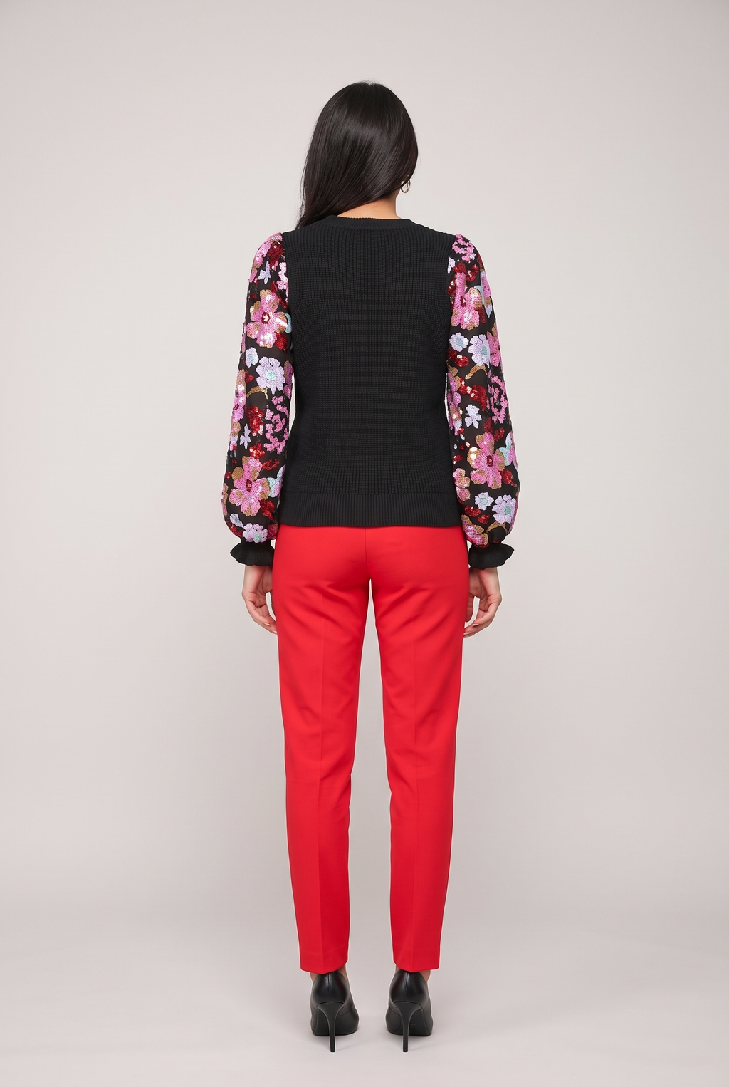 Right Next To You Sequin Sleeve Sweater, Back