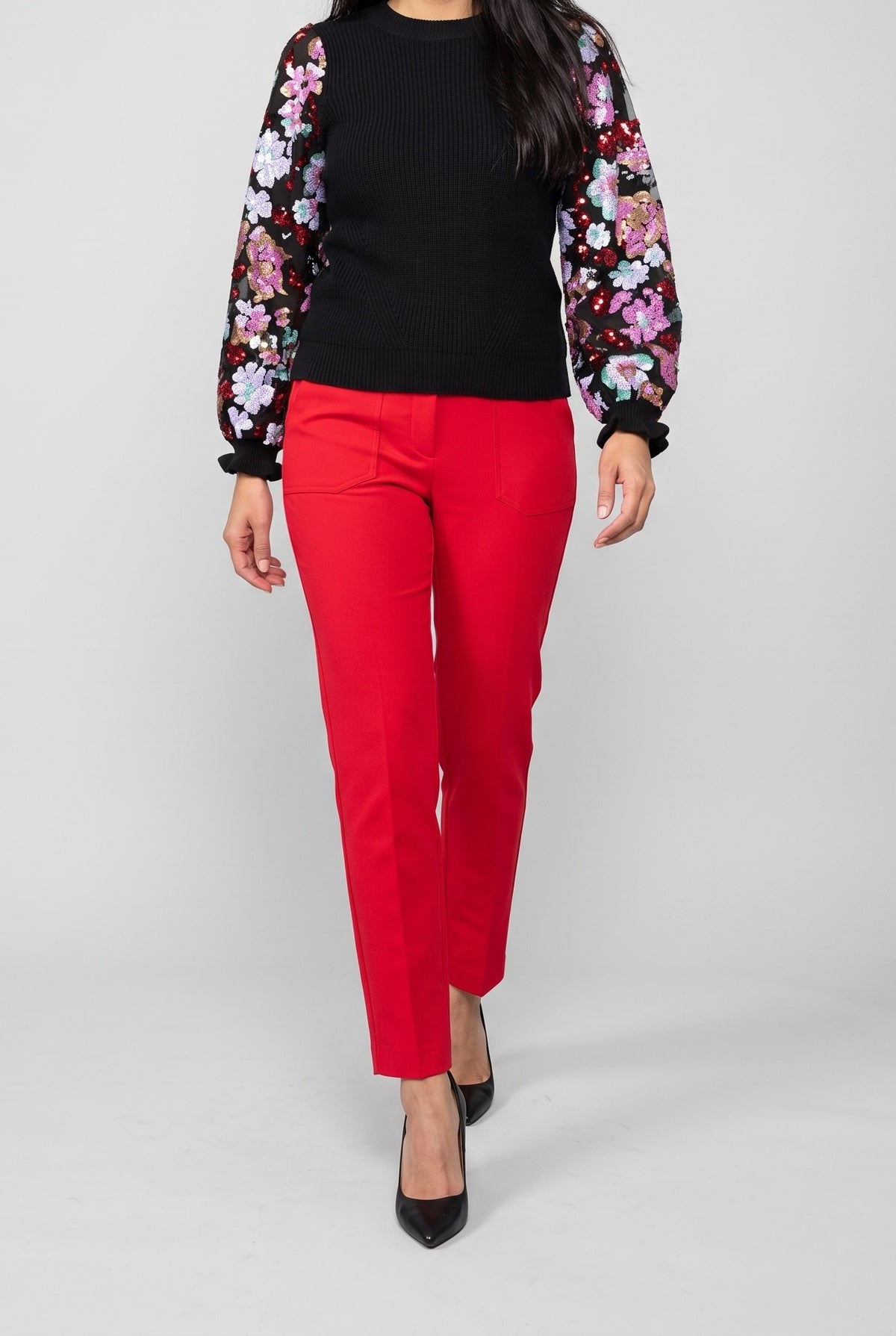 Right Next To You Sequin Sleeve Sweater, Walking