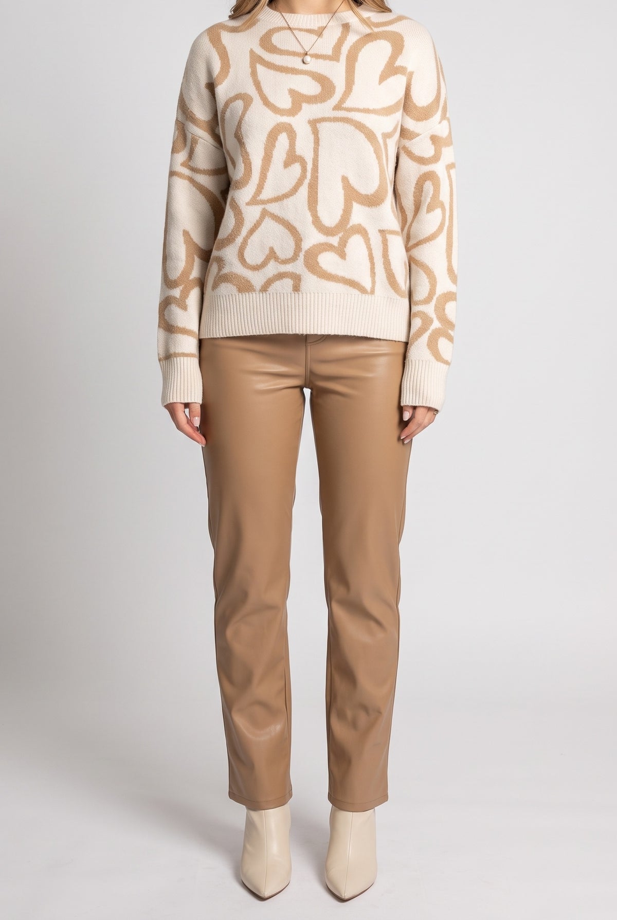 Sophie Mocha Heart Sweater, Front