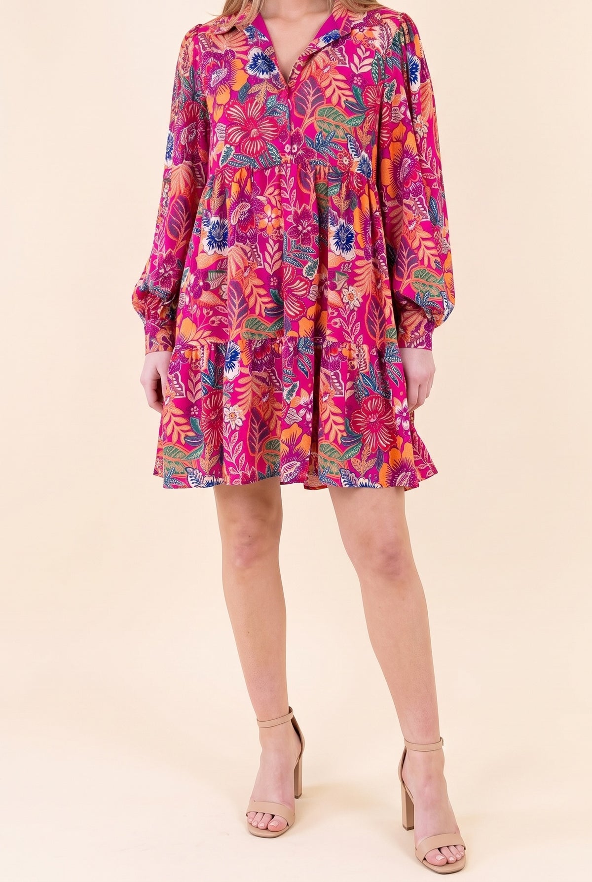 Sway with the Blossoms Mini Dress, Front