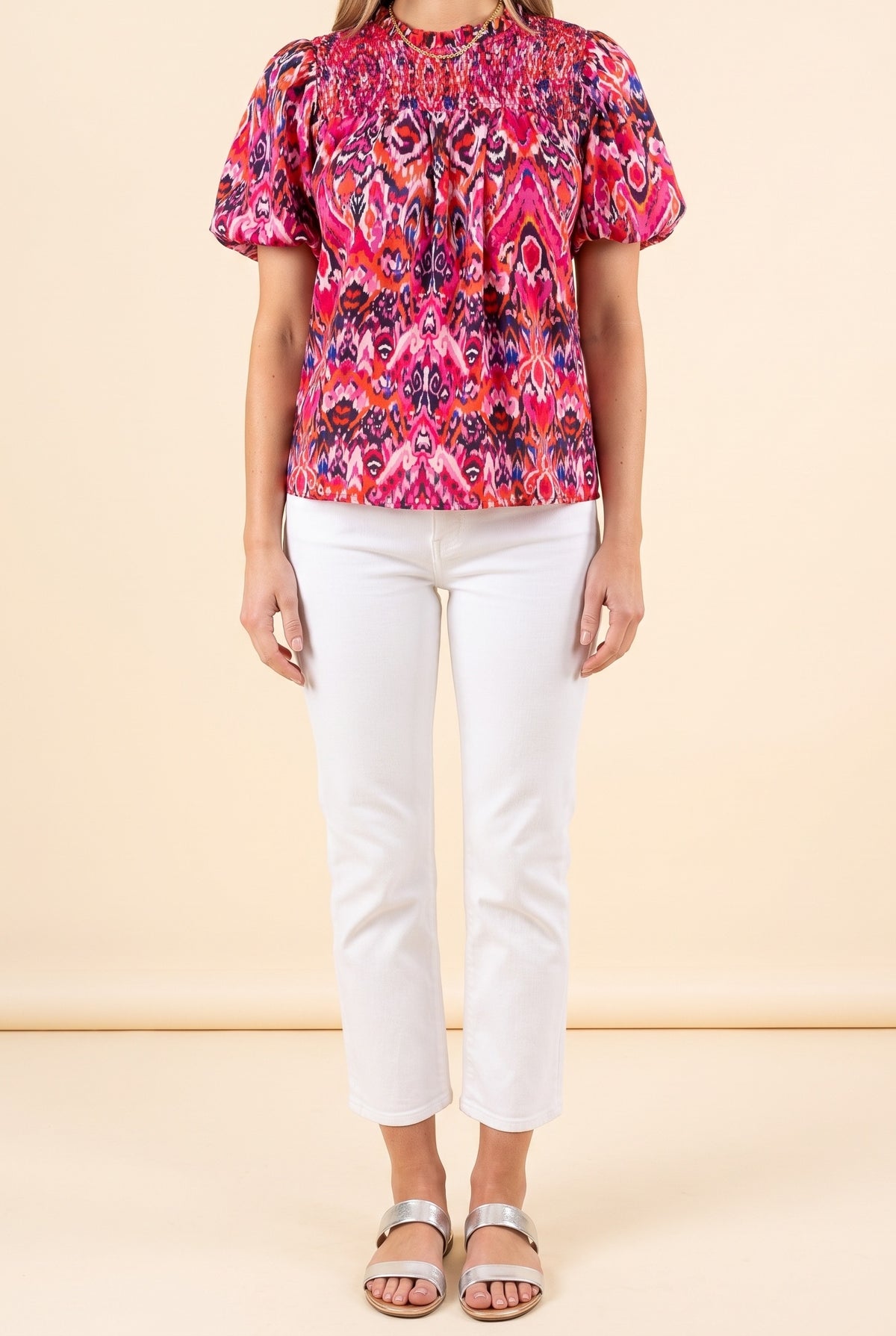 Want You To Know Puff Sleeves Top, Front