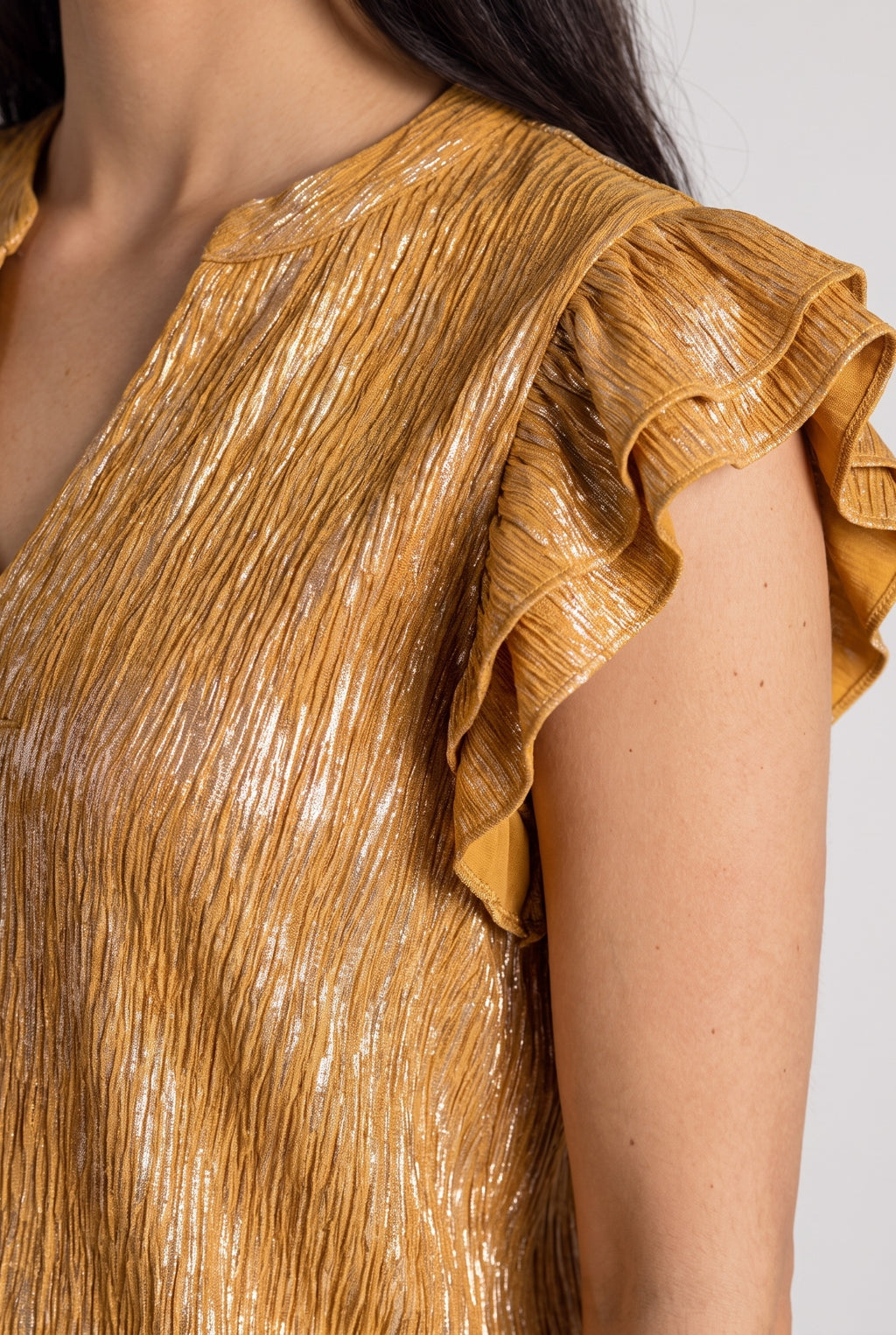 What Just Happened Ruffle Sleeve Top, Close-up