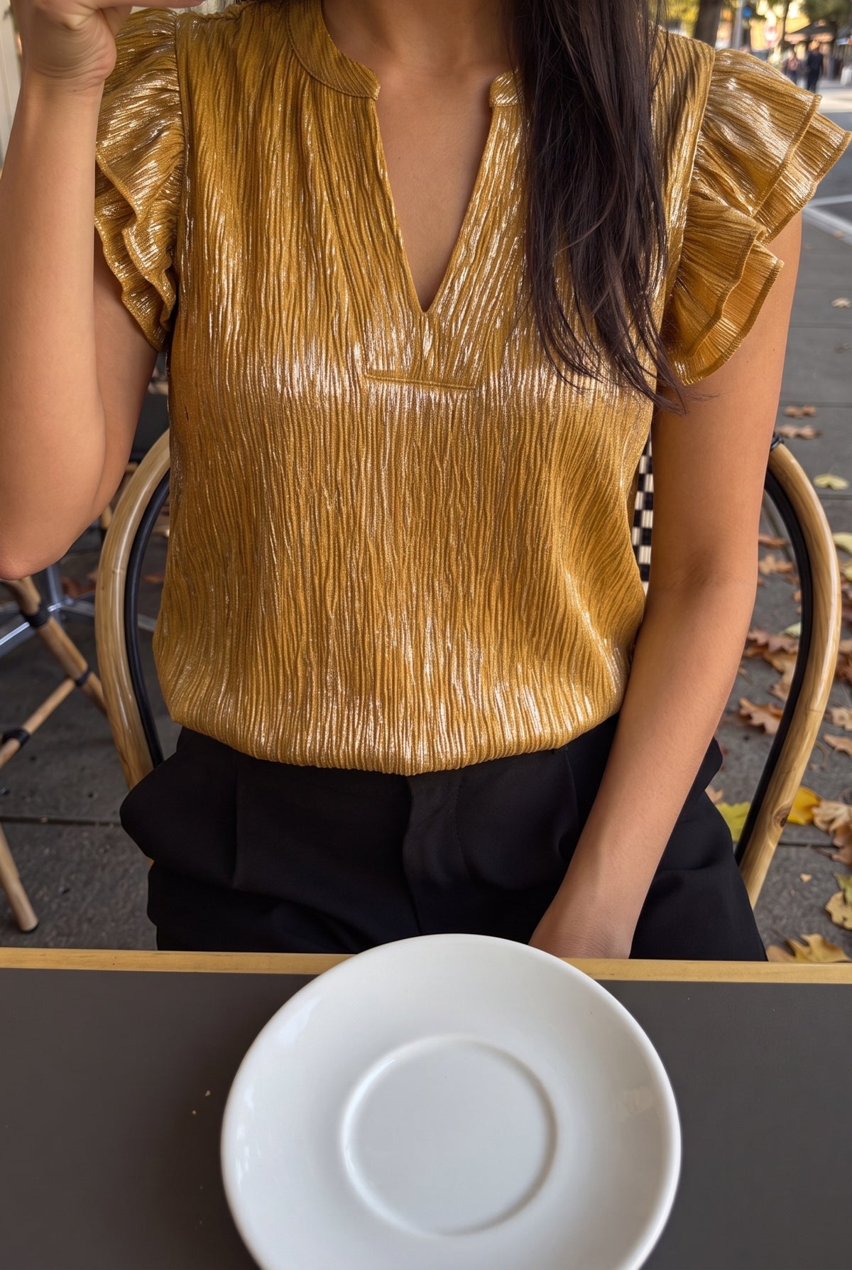 What Just Happened Ruffle Sleeve Top, Lifestyle