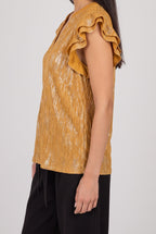 What Just Happened Ruffle Sleeve Top, Side