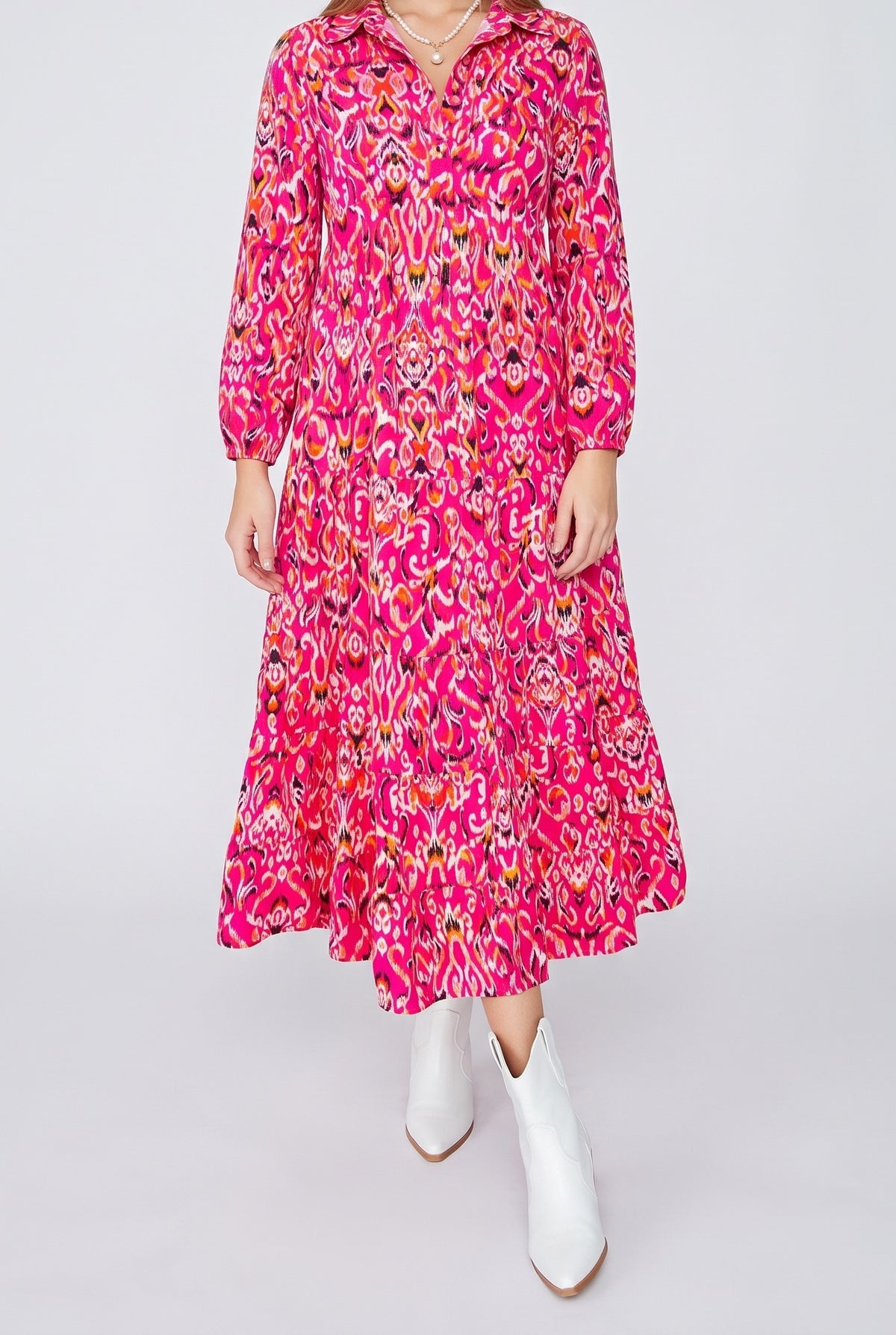 You're My Happy Place Midi Shirt Dress, Front