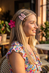 Zoey 3-Pack Hair Clip Set, Worn