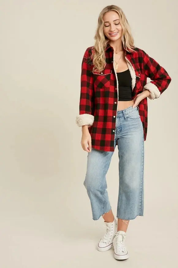 Cozy Cabin Buffalo Plaid Shacket Bluivy