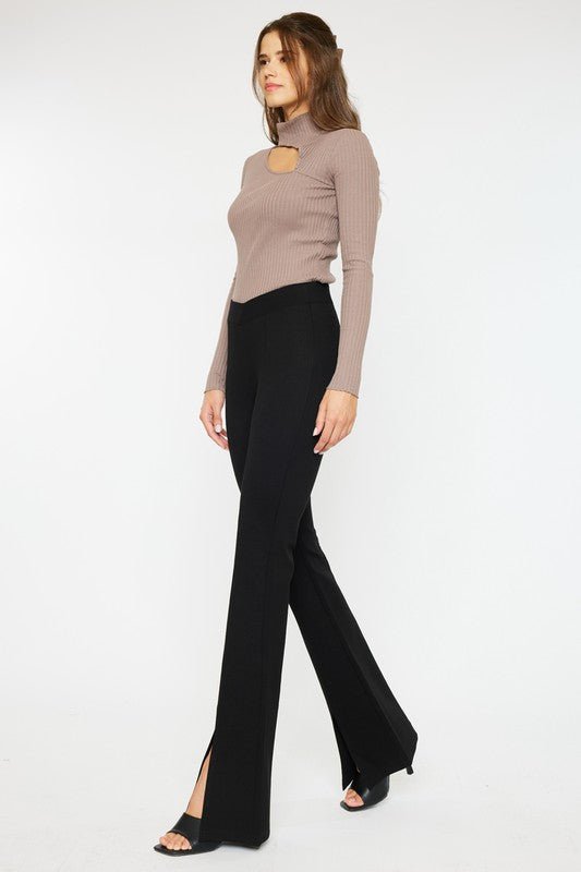 Lead From The Heart Low Rise V Shape Ponte Flare Pants