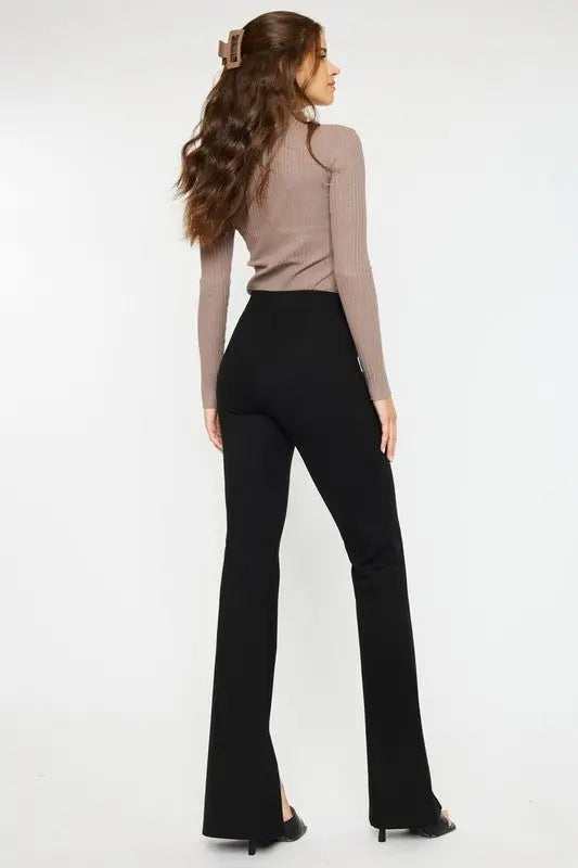 Lead From The Heart Low Rise V Shape Ponte Flare Pants Kan Can