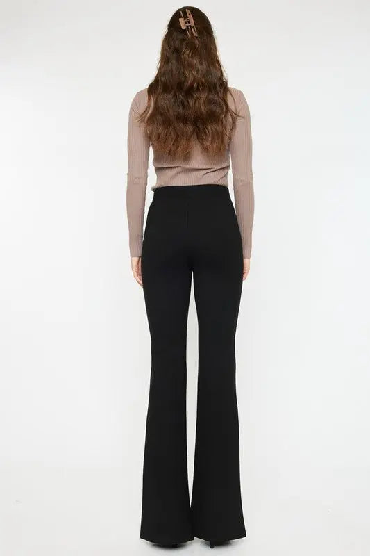 Lead From The Heart Low Rise V Shape Ponte Flare Pants Kan Can