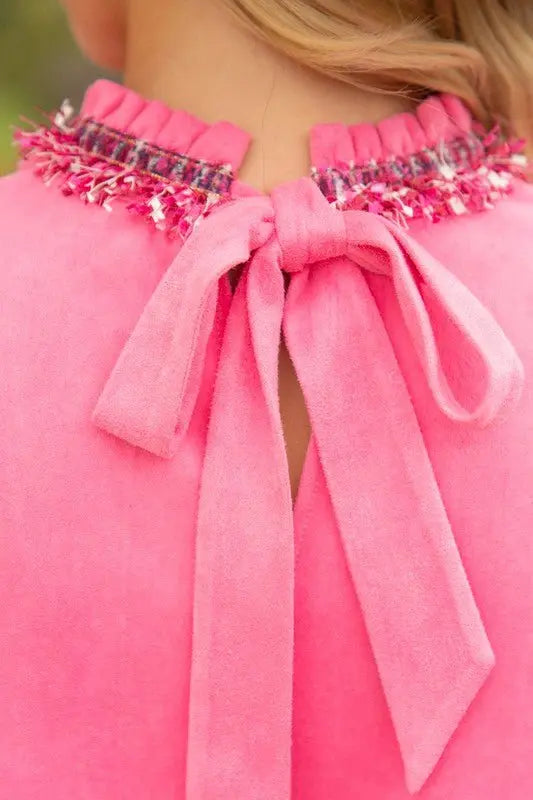 Now And Then Tie Back Suede Top Voy