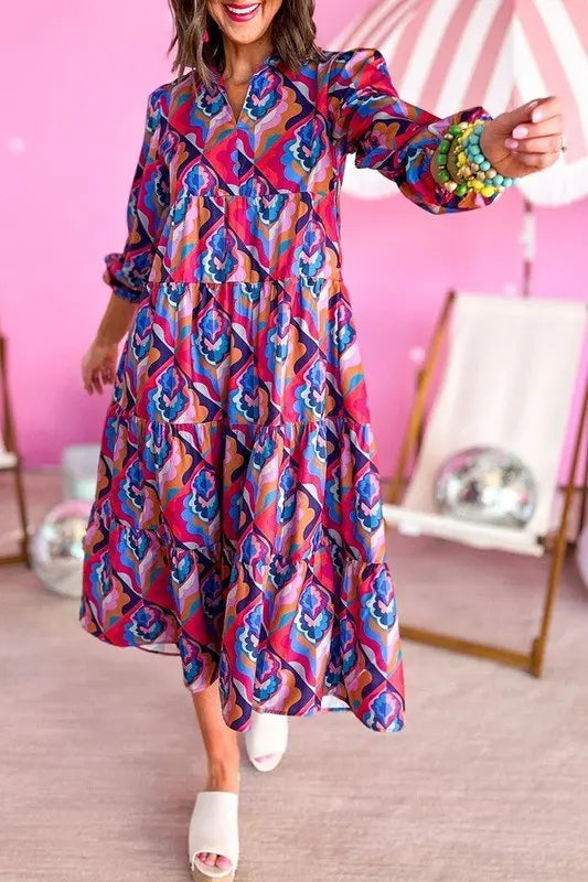 Calling You Long Sleeve High Waist Dress Bellissima Fashion