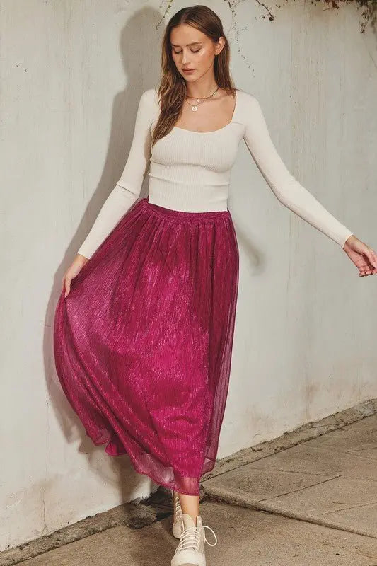 Win My Heart Sparkle Pleated Maxi Skirt Dress Forum