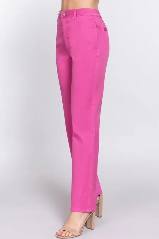 Thinking About You Straight Fit Twill Pants Active Basic