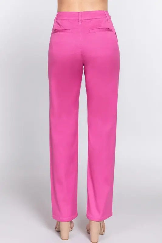 Thinking About You Straight Fit Twill Pants Active Basic