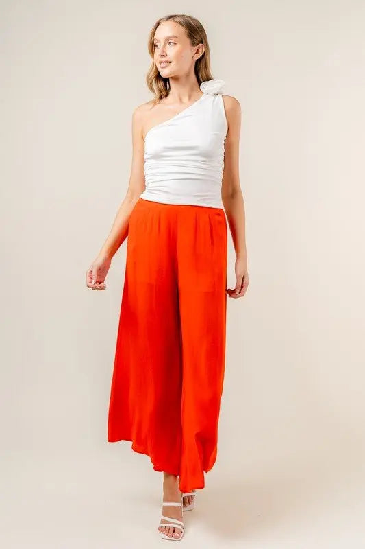 Roses For Me Ruched One Shoulder Top Fore Collection