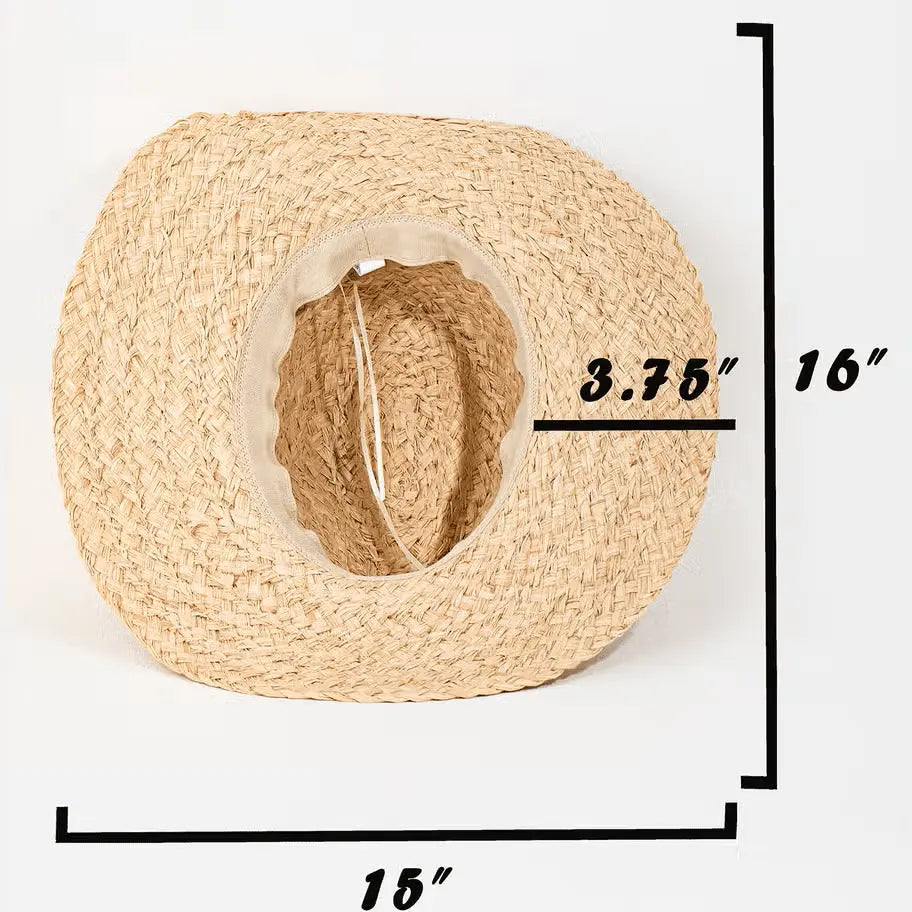 Lyla Braided Leaf Strap Straw Hat Collections by Fame Accessories