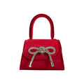 Sabrina Red Mini Velvet Top Handle Bag Melie Bianco