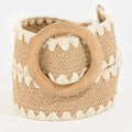 Alora Wooden Round Buckle Braided Belt Collections by Fame Accessories