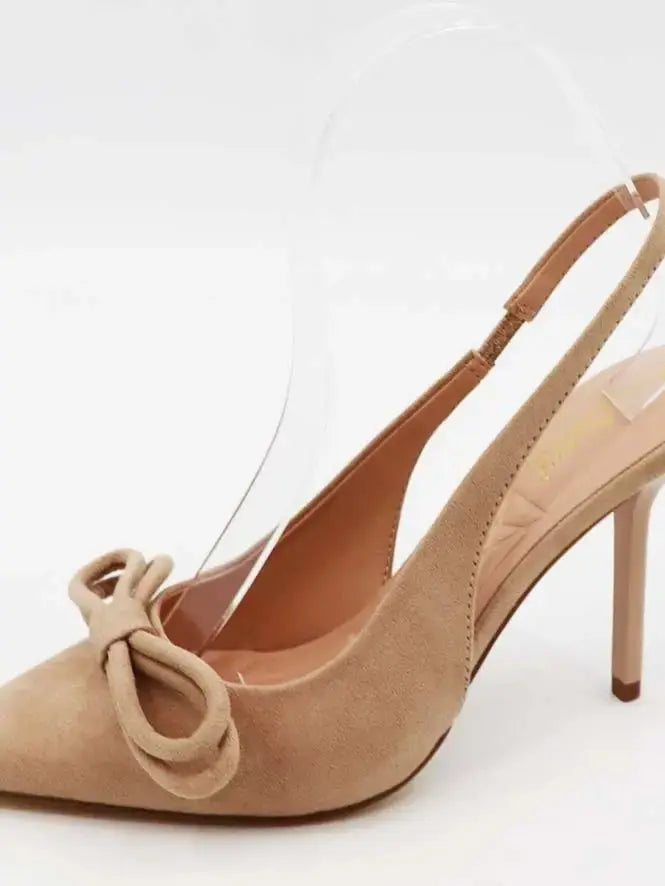 Ella Bow Tie Nude Pumps Mars Sky Shoes Wholesale