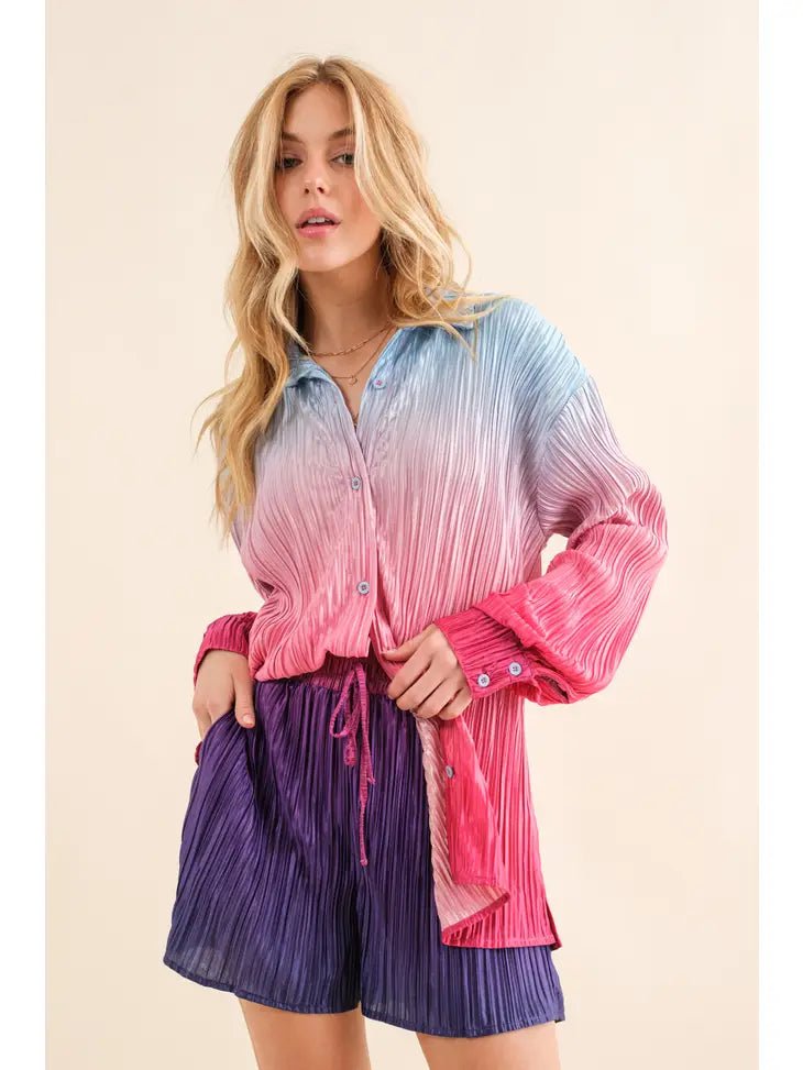 Now's The Time Ombre Shirt With Matching Shorts