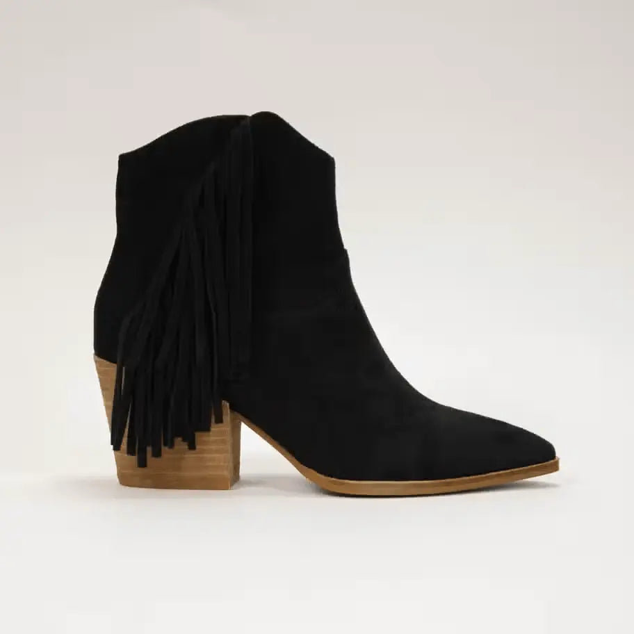 Dixie Tassel Detail Pointed-Toe Western Ankle Boots CCOCCI