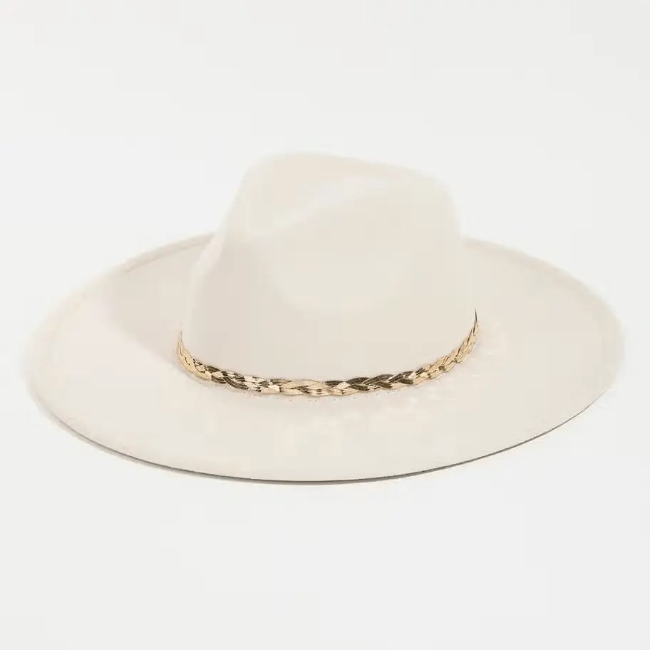 Hadley Braided Chain Fedora Hat Collections by Fame Accessories
