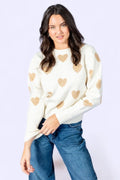 Make Me Feel Golden Heart Sweater Sugarlips