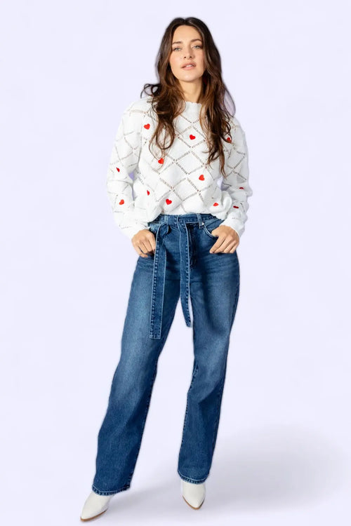 Blowing Your Mind High Rise Belted Wide Leg Jeans SneakPeek