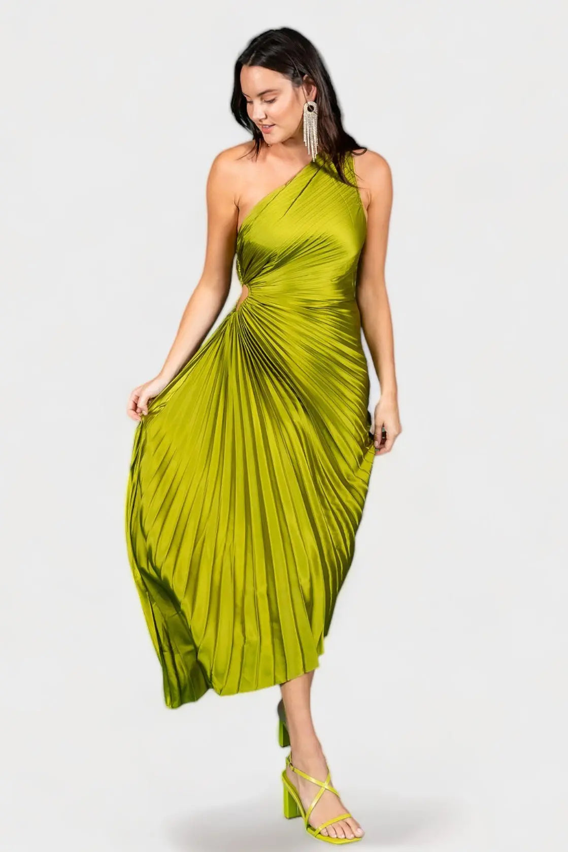 asymmetrical pleated dress Olympia Maxi | Long Dresses The side cutout teases just enough Olympia Asymmetrical Pleated Maxi Dress