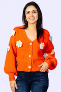 Where Daisies Bloom Floral Patched Cardigan ADORA LA