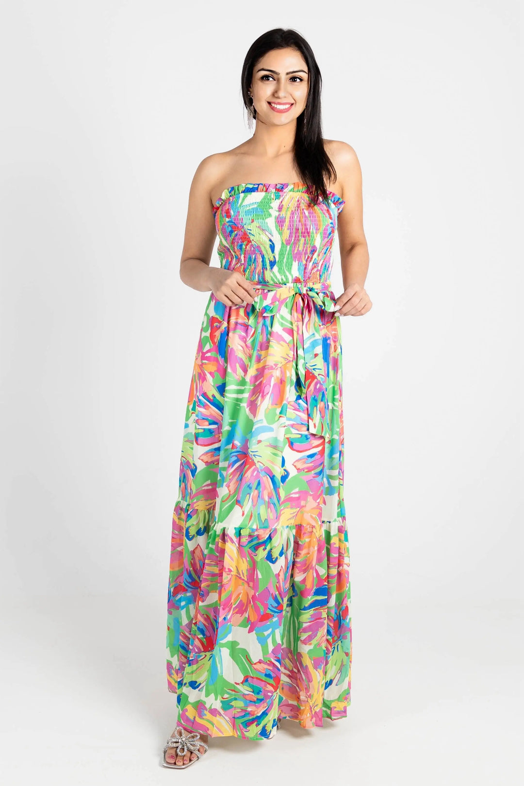 Vibrant Strapless Maxi Dress - Perfect for Every Occasion - Green / Medium Vibrant Strapless Maxi Dress - Perfect for Every Occasion - Green / Medium