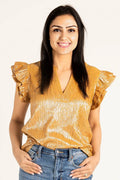 What Just Happened Ruffle Sleeve Top Voy