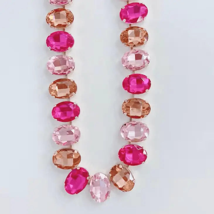 Jane Pink Radiance Crystal Necklace Treasure Jewels